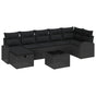 Sofa Set 8 pcs Black Poly Rattan