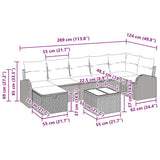 Garden Sofa Set 8 pcs Black 289 x 124 x 85 cm Poly rattan - Extra Image