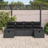 Garden Sofa Set 6 pcs Black 234 x 117 x 85 cm Poly rattan - Side View
