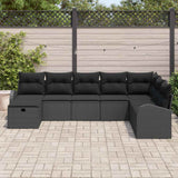Garden Sofa Set 8 pcs Black 289 x 179 x 85 cm Poly rattan - Side View