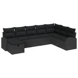 Garden Sofa Set 8 pcs Black 289 x 179 x 85 cm Poly rattan - Front View