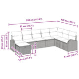 Garden Sofa Set 8 pcs Black 289 x 179 x 85 cm Poly rattan - Extra Image