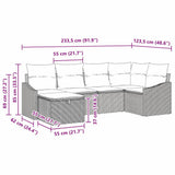 Sofa Set with Cushion with Storage Grey Poly Rattan