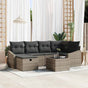 Sofa Set with Cushion with Storage Grey Poly Rattan