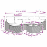Sofa Set with Cushion with Storage Grey Poly Rattan