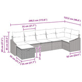 Sofa Set with Cushion with Storage 7 pcs Grey Poly Rattan