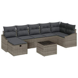 Sofa Set with Cushion with Storage Grey Poly Rattan