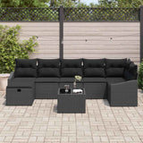 Sofa Set with Cushion with Storage 8 pcs Poly Rattan