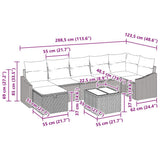 Sofa Set with Cushion with Storage 8 pcs Poly Rattan