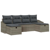 Garden Sofa Set with Cushion with Storage 6 pcs Poly Rattan