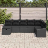 Garden Sofa Set with Cushion with Storage 8 pcs Poly Rattan