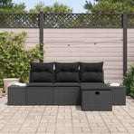 Garden Sofa Set 4 pcs Poly Rattan