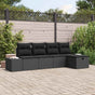 Garden Sofa Set 5 pcs Black Poly Rattan