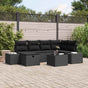 Garden Sofa Set 7 pcs Black Poly Rattan
