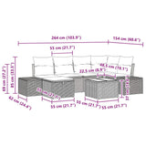 Garden Sofa Set with Cushion 7 pcs Black Poly rattan - Extra Image
