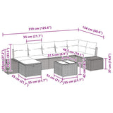 Garden Sofa Set with Cushion 8 pcs Black Poly rattan - Extra Image