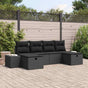 Garden Sofa Set 6 pcs Black Poly Rattan