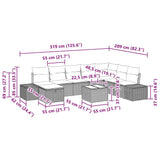 Garden Sofa Set with Cushion 9 pcs Black Poly Rattan