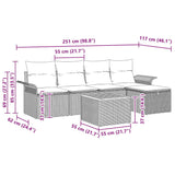 Garden Sofa Set with Storage 6 pcs Grey Poly rattan - Extra Image