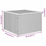 Garden Sofa Set with Storage 6 pcs Grey Poly rattan - Extra Image