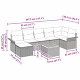 Garden Sofa Set with Cushion 8 pcs Grey Poly Rattan