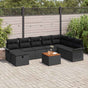 Garden Sofa Set 9 pcs Black Poly Rattan