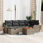 Garden Sofa Set 7 pcs Grey Poly Rattan