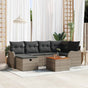Garden Sofa Set 7 pcs Grey Poly Rattan