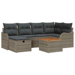 Garden Sofa Set 7 pcs Grey Poly Rattan