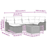 Garden Sofa Set with Cushion 7 pcs Grey Poly Rattan