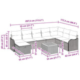 Garden Sofa Set with Cushion 9 pcs Grey Poly Rattan