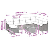 Garden Sofa Set with Cushion 9 pcs Black Poly rattan - Extra Image