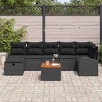 Garden Sofa Set 8 pcs Black Poly Rattan