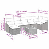 Garden Sofa Set with Cushion 8 pcs Grey Poly rattan - Extra Image