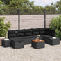 Garden Sofa Set 8 pcs Black Poly Rattan