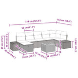 Garden Sofa Set with Cushion 8 pcs Black Poly Rattan - Extra Image