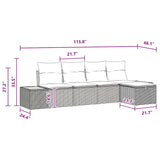 Garden Sofa Set with Cushion 5 pcs Black Poly rattan - Extra Image