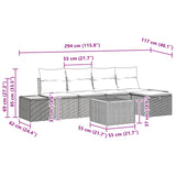 Garden Sofa Set with Cushion 6 pcs Black Poly rattan - Extra Image