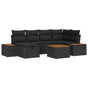 Garden Sofa Set 7 pcs Black Poly Rattan