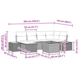 Garden Sofa Set with Cushion 7 pcs Black Poly Rattan - Extra Image