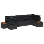 Garden Sofa Set 8 pcs Black Poly Rattan