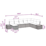 Garden Sofa Set with Cushion 8 pcs Black Poly rattan - Extra Image