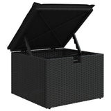 Garden Sofa Set with Cushion 9 pcs Black Poly Rattan