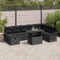 Garden Sofa Set 9 pcs Black Poly Rattan