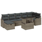 Garden Sofa Set 8 pcs Grey Poly rattan