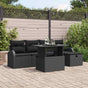 Garden Sofa Set 6 pcs Black Poly Rattan