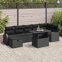 Garden Sofa Set 8 pcs Black Poly Rattan