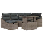 Garden Sofa Set 7 pcs Poly Rattan