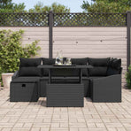 Garden Sofa Set 7 pcs Poly Rattan