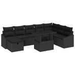 Garden Sofa Set 9 pcs Poly Rattan